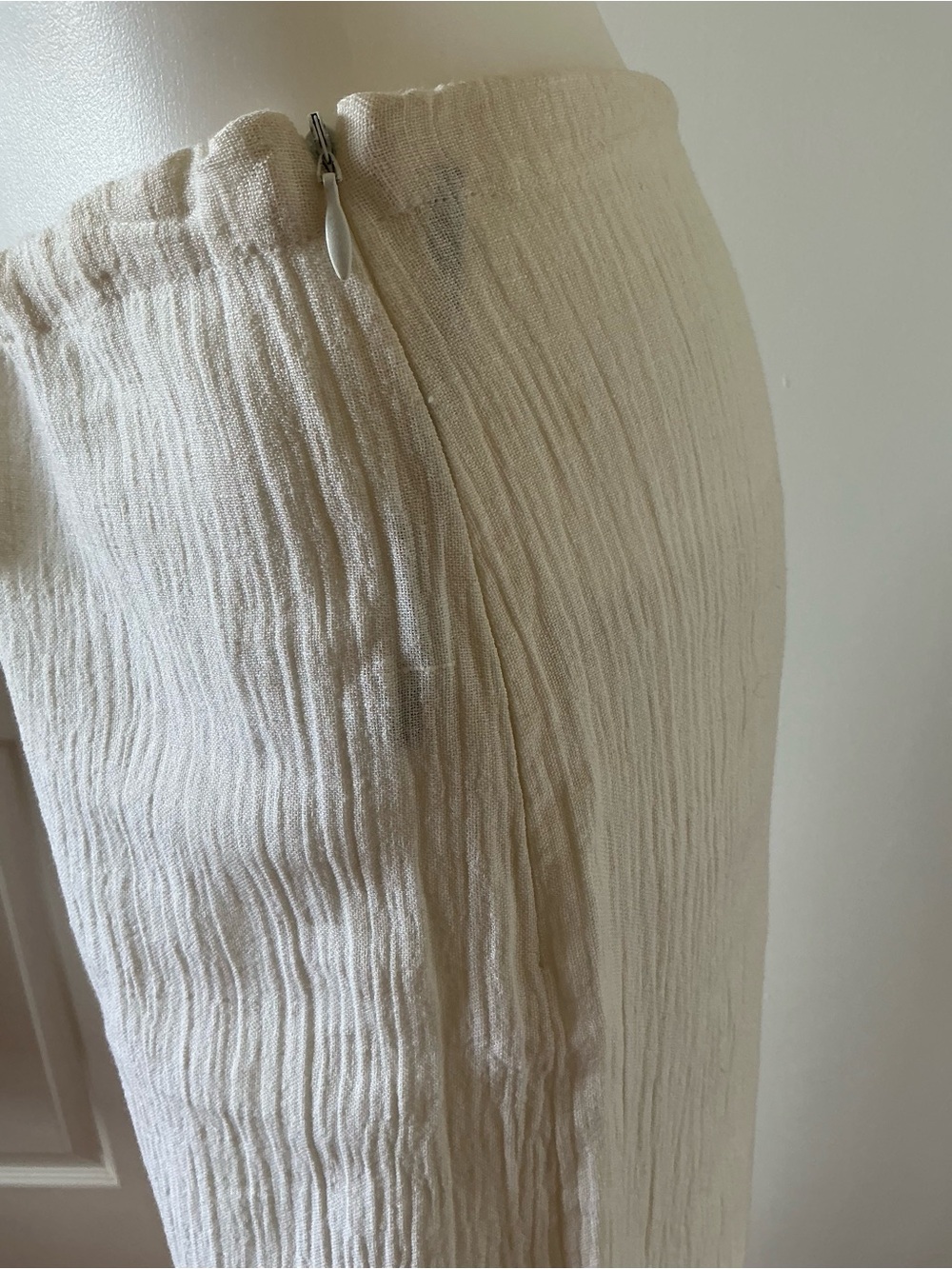 Yves Saint Laurent Cream Drawstring Wide-Leg Pants - Picture 3 of 10